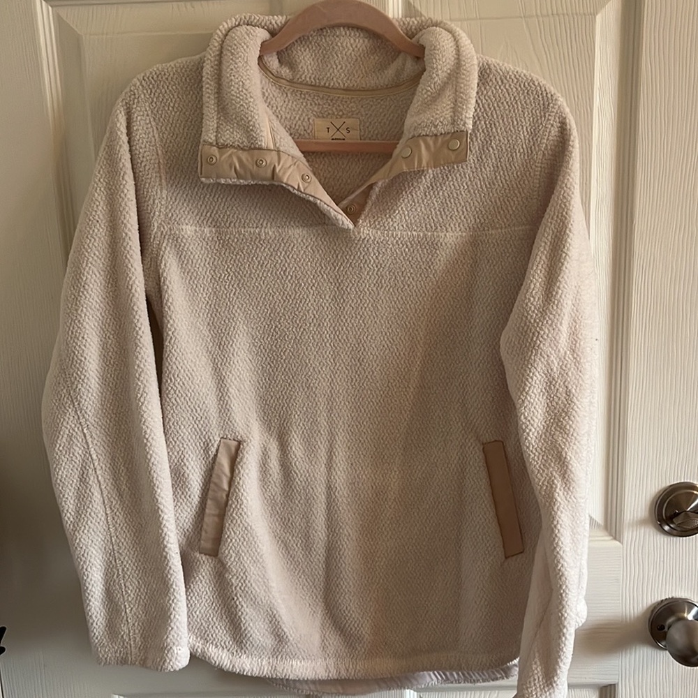 Thread And Supply Fleece Button Up | Color: Cream… - image 1